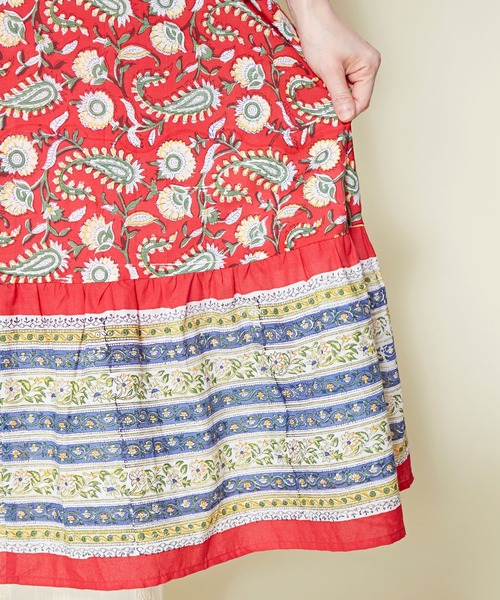 チャイハネ（チャイハネ）の「【チャイハネ】ディディサブロックプリントワンピース（ワンピース・レディース・ホワイト/レッド/ブルー・FREE）」の15枚目の写真