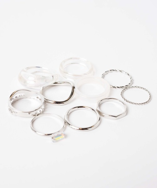 WEGO（ウィゴー）の「WEGO/【10点セット】アクリルリング（リング・レディース・その他1/その他2/その他3・FREE）」の4枚目の写真