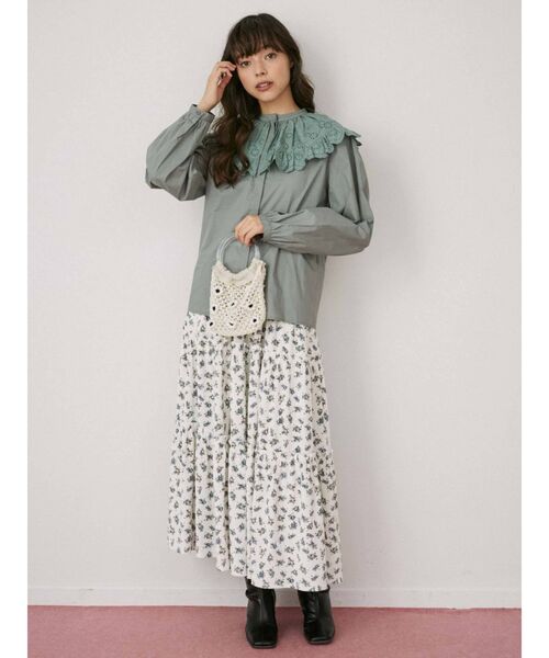 merry jenny（メリージェニー）の「おはな咲いたメッシュbag（ハンドバッグ・レディース・オフホワイト/ブラック/ベージュ・FREE）」の9枚目の写真