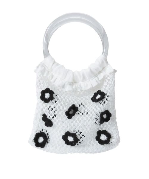 merry jenny（メリージェニー）の「おはな咲いたメッシュbag（ハンドバッグ・レディース・オフホワイト/ブラック/ベージュ・FREE）」の20枚目の写真