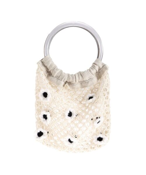 merry jenny（メリージェニー）の「おはな咲いたメッシュbag（ハンドバッグ・レディース・オフホワイト/ブラック/ベージュ・FREE）」の14枚目の写真