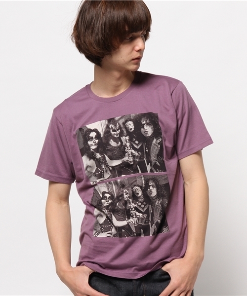 HYSTERIC GLAMOUR（ヒステリックグラマー）の「KISS/KISS1974 pt T-SH（Tシャツ/カットソー・メンズ・ホワイト/パープル/ブラック・MEDIUM/SMALL/LARGE）」の3枚目の写真