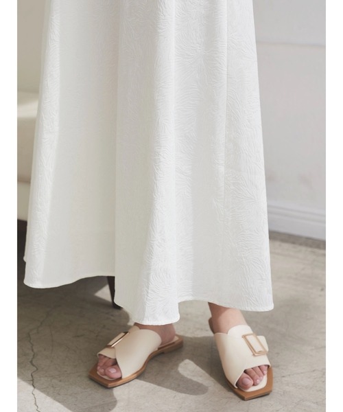 HALUHIROINE（ハルヒロイン）の「フィットアンドフレアワンピース（ドレス・レディース・オフホワイト/ダークネイビー・FREE）」の9枚目の写真