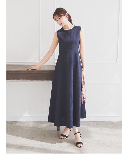 HALUHIROINE フィットアンドフレアワンピース ネイビー HALUHIROINE（ハルヒロイン）の「フィットアンドフレア
