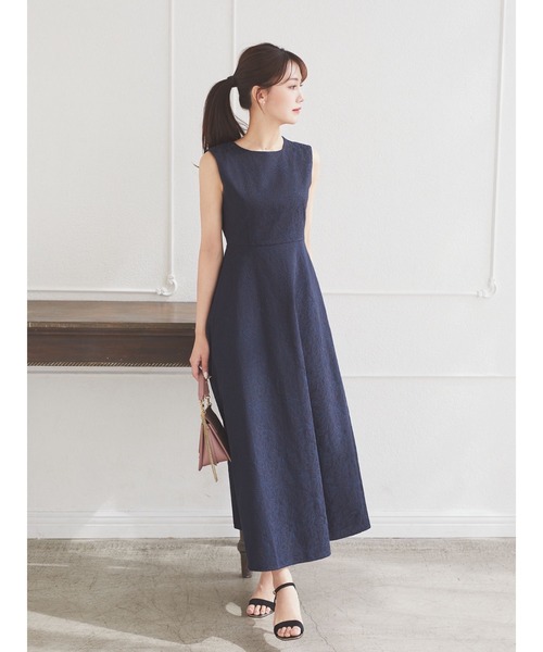 HALUHIROIN フィットアンドフレアワンピース ネイビー HALUHIROINE（ハルヒロイン）の「フィットアンドフレア