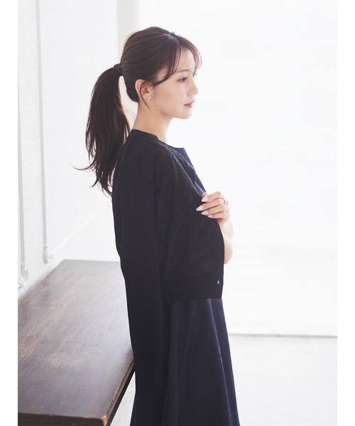 HALUHIROINE フィットアンドフレアワンピース ネイビー HALUHIROINE（ハルヒロイン）の「フィットアンドフレア