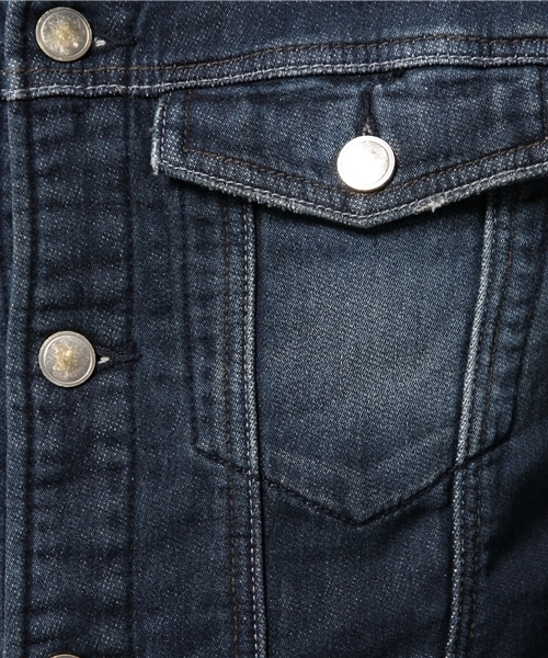 CIAOPANIC TYPY（チャオパニックティピー）の「【oblekt】オブレクトジョガーデニムジャケット（デニムジャケット・メンズ・ネイビー/ブルー・SMALL/MEDIUM/LARGE）」の4枚目の写真