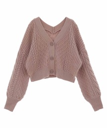 ミニ丈ケーブルカーディガン