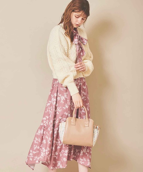 31 Sons de mode（トランテアン　ソン　ドゥ　モード）の「ミニ丈ケーブルカーディガン（カーディガン/ボレロ・レディース・オフホワイト/ライトグリーン/モカ・36）」の7枚目の写真