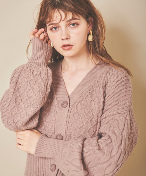 31 Sons de mode（トランテアン　ソン　ドゥ　モード）の「ミニ丈ケーブルカーディガン（カーディガン/ボレロ・レディース・オフホワイト/ライトグリーン/モカ・36）」の18枚目の写真