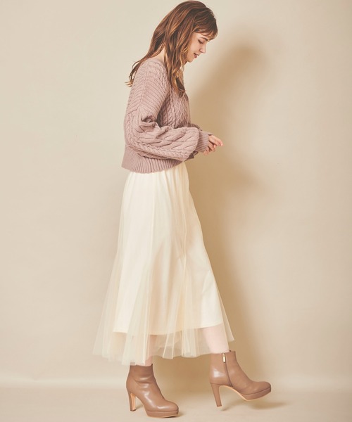 31 Sons de mode（トランテアン　ソン　ドゥ　モード）の「ミニ丈ケーブルカーディガン（カーディガン/ボレロ・レディース・オフホワイト/ライトグリーン/モカ・36）」の19枚目の写真