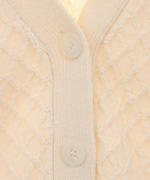 31 Sons de mode（トランテアン　ソン　ドゥ　モード）の「ミニ丈ケーブルカーディガン（カーディガン/ボレロ・レディース・オフホワイト/ライトグリーン/モカ・36）」の13枚目の写真