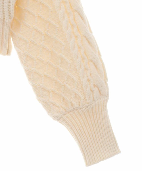 31 Sons de mode（トランテアン　ソン　ドゥ　モード）の「ミニ丈ケーブルカーディガン（カーディガン/ボレロ・レディース・オフホワイト/ライトグリーン/モカ・36）」の17枚目の写真