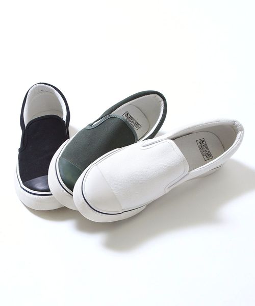 coen（コーエン）の「ラバーキャップスリッポン（スリッポン・メンズ・ホワイト/ブラック/ダークグリーン・MEDIUM/SMALL/LARGE）」の2枚目の写真