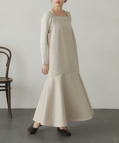 SENSE OF PLACE by URBAN RESEARCH（センスオブプレイスバイアーバンリサーチ）の「マーメイドジャンパースカート（ジャンパースカート・レディース・ブラウン/アイボリー/オレンジ系その他・ONE）」の2枚目の写真