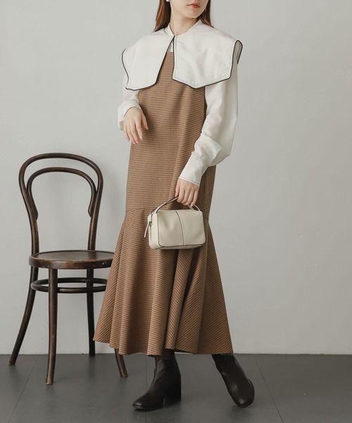 SENSE OF PLACE by URBAN RESEARCH（センスオブプレイスバイアーバンリサーチ）の「マーメイドジャンパースカート（ジャンパースカート・レディース・ブラウン/アイボリー/オレンジ系その他・ONE）」の18枚目の写真