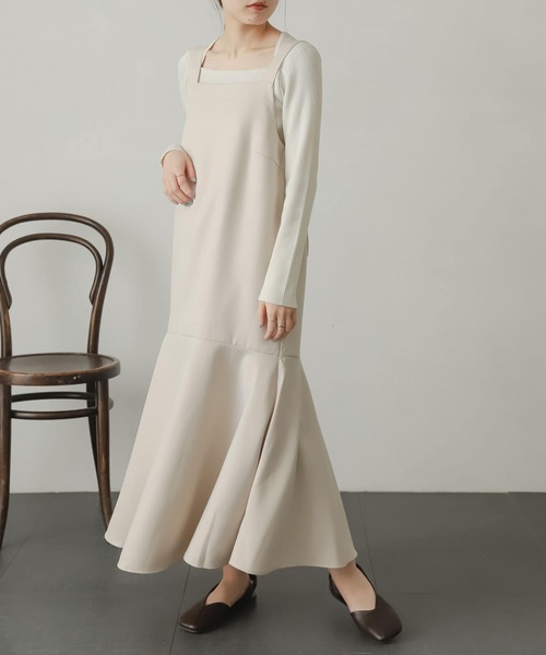 SENSE OF PLACE by URBAN RESEARCH（センスオブプレイスバイアーバンリサーチ）の「マーメイドジャンパースカート（ジャンパースカート・レディース・ブラウン/アイボリー/オレンジ系その他・ONE）」の4枚目の写真