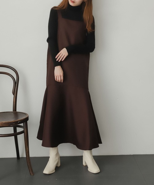 SENSE OF PLACE by URBAN RESEARCH（センスオブプレイスバイアーバンリサーチ）の「マーメイドジャンパースカート（ジャンパースカート・レディース・ブラウン/アイボリー/オレンジ系その他・ONE）」の9枚目の写真