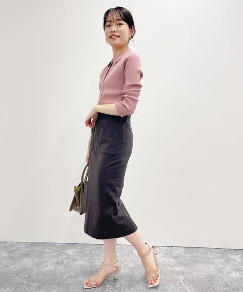 NOLLEY’S（ノーリーズ）の「パール釦 衿付きリブカーディガン（カーディガン/ボレロ・レディース・ブラック/ピンク/アイボリー・38）」の15枚目の写真