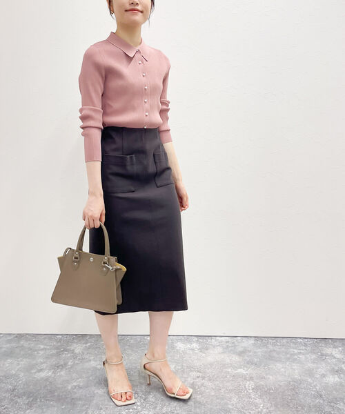 NOLLEY’S（ノーリーズ）の「パール釦 衿付きリブカーディガン（カーディガン/ボレロ・レディース・ブラック/ピンク/アイボリー・38）」の17枚目の写真