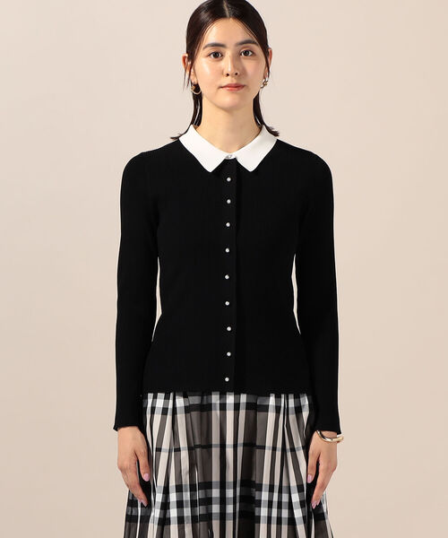 NOLLEY’S（ノーリーズ）の「パール釦 衿付きリブカーディガン（カーディガン/ボレロ・レディース・ブラック/ピンク/アイボリー・38）」の20枚目の写真