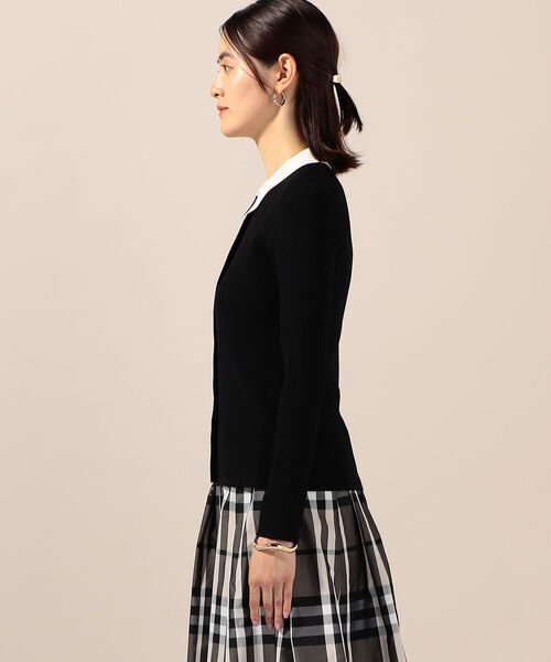 NOLLEY’S（ノーリーズ）の「パール釦 衿付きリブカーディガン（カーディガン/ボレロ・レディース・ブラック/ピンク/アイボリー・38）」の21枚目の写真