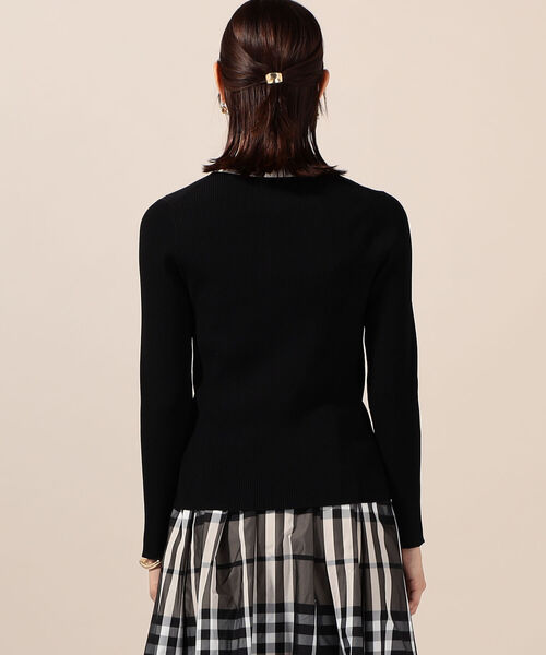 NOLLEY’S（ノーリーズ）の「パール釦 衿付きリブカーディガン（カーディガン/ボレロ・レディース・ブラック/ピンク/アイボリー・38）」の22枚目の写真