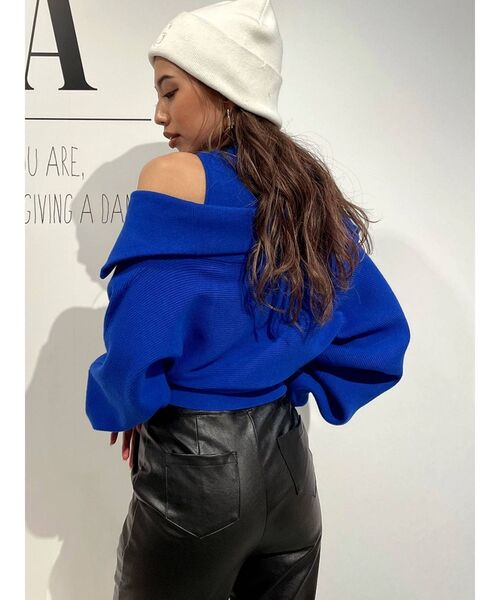 GYDA（ジェイダ）の「ハーフZIPレイヤードニットトップス（ニット