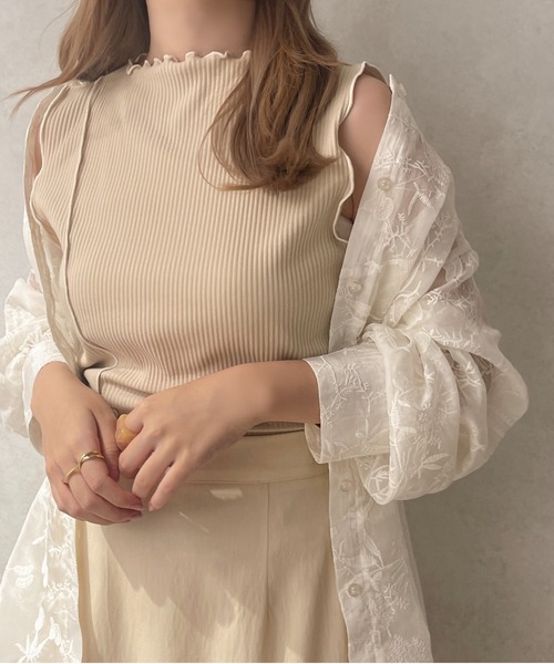 apres jour clair（アプレジュールクレア）の「【apres jour clair】アシメメローリブカットタンク【ZOZOTOWN限定アイテム】（タンクトップ・レディース・アイボリー/ライトベージュ/ベージュ・X-LARGE/フリー）」の13枚目の写真