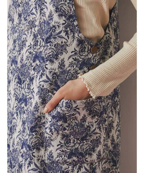 merry jenny（メリージェニー）の「ジャガードジャンスカ（ジャンパースカート・レディース・ネイビー/グリーン・FREE）」の10枚目の写真