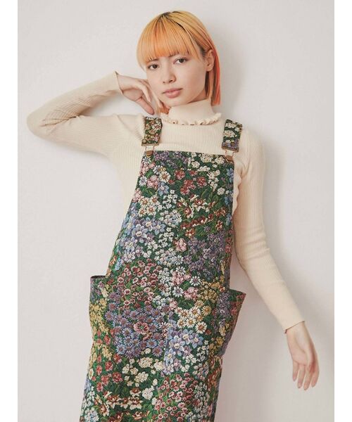 merry jenny（メリージェニー）の「ジャガードジャンスカ（ジャンパースカート・レディース・ネイビー/グリーン・FREE）」の15枚目の写真