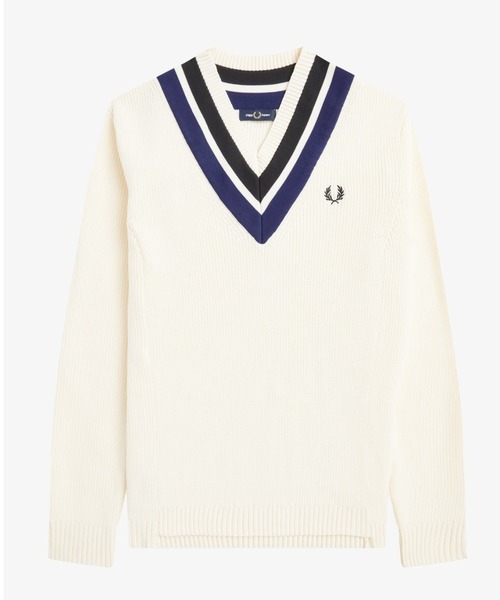FRED PERRY（フレッドペリー）の「Striped V-Neck Jumper（ニット