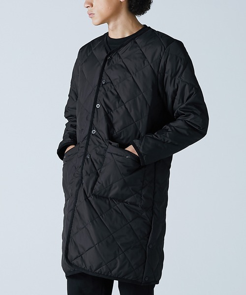 TAION / タイオン パイピング V ネック ロング ダウン カーディガン