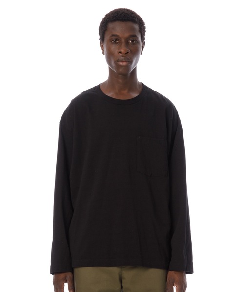 Sandinista(サンディニスタ)の「Slit Pocket L-S Tee / スリット入り長袖ポケットTシャツ(Tシャツ/カットソー・メンズ・ダークグリーン/ホワイト/ブラック/モカ・SMALL/MEDIUM/LARGE)」の3枚目の写真