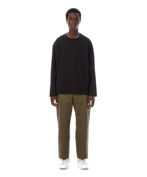 Sandinista(サンディニスタ)の「Slit Pocket L-S Tee / スリット入り長袖ポケットTシャツ(Tシャツ/カットソー・メンズ・ダークグリーン/ホワイト/ブラック/モカ・SMALL/MEDIUM/LARGE)」の14枚目の写真