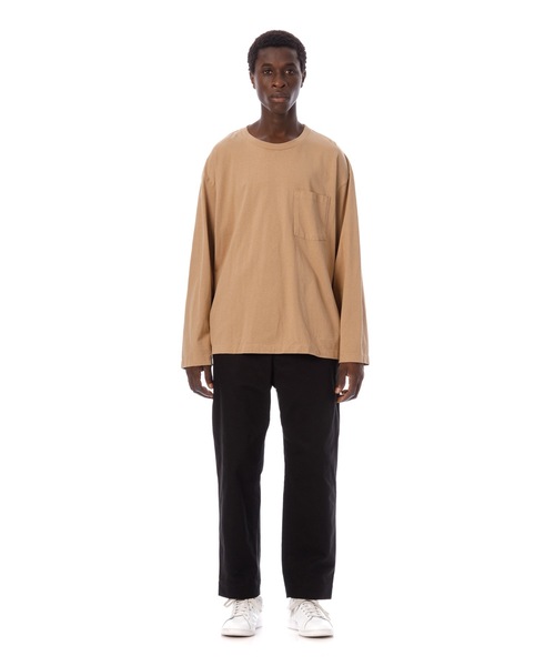 Sandinista(サンディニスタ)の「Slit Pocket L-S Tee / スリット入り長袖ポケットTシャツ(Tシャツ/カットソー・メンズ・ダークグリーン/ホワイト/ブラック/モカ・SMALL/MEDIUM/LARGE)」の5枚目の写真