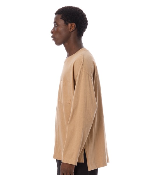 Sandinista(サンディニスタ)の「Slit Pocket L-S Tee / スリット入り長袖ポケットTシャツ(Tシャツ/カットソー・メンズ・ダークグリーン/ホワイト/ブラック/モカ・SMALL/MEDIUM/LARGE)」の7枚目の写真