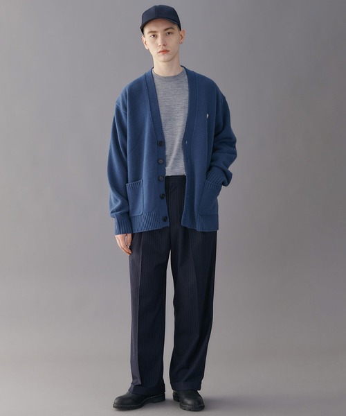 GYMPHLEX(ジムフレックス)の「Gymphlex | ウールカシミヤ Vネックニットカーディガン MEN(カーディガン/ボレロ・メンズ・ネイビー/グレー/ブルー系その他・MEDIUM/LARGE)」の7枚目の写真