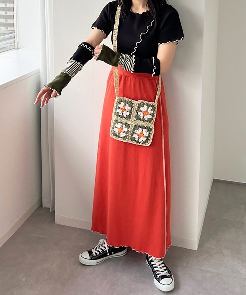 kutir（クティール）の「【SETUP可】テレコメロートップス（Tシャツ/カットソー・レディース・ホワイト/ブラック/ネイビー/カーキ・FREE）」の11枚目の写真