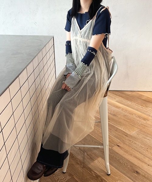 kutir（クティール）の「【SETUP可】テレコメロートップス（Tシャツ/カットソー・レディース・ホワイト/ブラック/ネイビー/カーキ・FREE）」の20枚目の写真