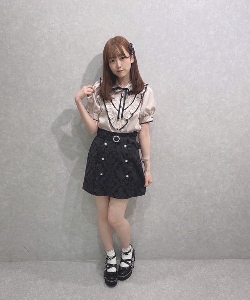 Honey Cinnamon（ハニーシナモン）の「縦フリルジャガード台形