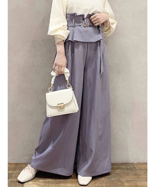 dazzlin（ダズリン）の「ウエストペプラムワイドパンツ（その他パンツ・レディース・ブラウン/ベージュ/パープル・SMALL/MEDIUM）」の8枚目の写真