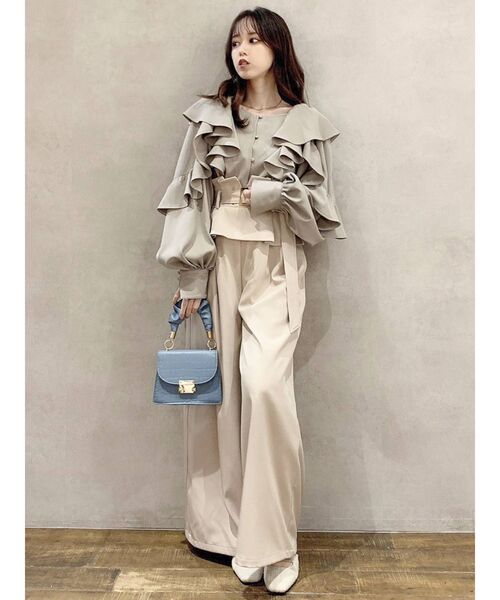 dazzlin（ダズリン）の「ウエストペプラムワイドパンツ（その他パンツ・レディース・ブラウン/ベージュ/パープル・SMALL/MEDIUM）」の12枚目の写真