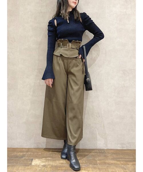 dazzlin（ダズリン）の「ウエストペプラムワイドパンツ（その他パンツ・レディース・ブラウン/ベージュ/パープル・SMALL/MEDIUM）」の11枚目の写真