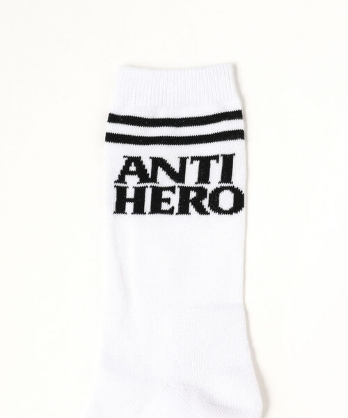 ANTI HERO（アンタイヒーロー）の「ANTI HERO / Blackhero If Found Socks（ソックス/靴下・メンズ・ホワイト・ONE SIZE）」の2枚目の写真