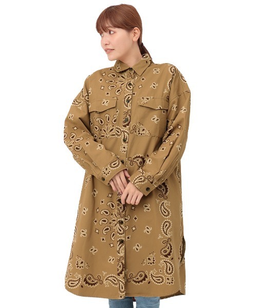 チチカカ（チチカカ）の「ビッグバンダナシャツワンピース（シャツワンピース・レディース・ネイビー/アイボリー/ベージュ・FREE）」の10枚目の写真