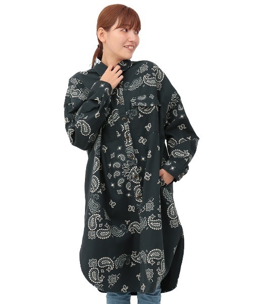 チチカカ（チチカカ）の「ビッグバンダナシャツワンピース（シャツワンピース・レディース・ネイビー/アイボリー/ベージュ・FREE）」の11枚目の写真