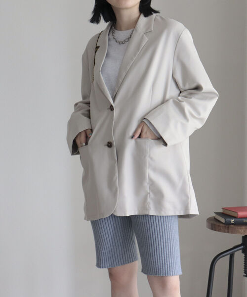 onulsoha(オヌルソハ)の「ストライプルーズジャケット(テーラードジャケット・レディース・ブラック系その他3/ベージュ系その他3・38)」の22枚目の写真