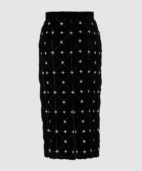 BELPER(ベルパー)の「EMBROIDERY VELVET SKIRT(スカート・レディース・ブラック・1(S)/2(M))」の3枚目の写真