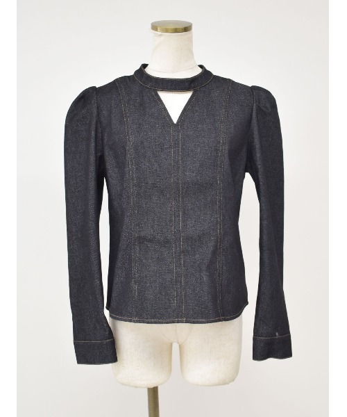 Reurie'(レウリィ)の「デニムブラウス(セットアップ対応)(シャツ/ブラウス・レディース・ブラック/インディゴブルー・FREE)」の8枚目の写真